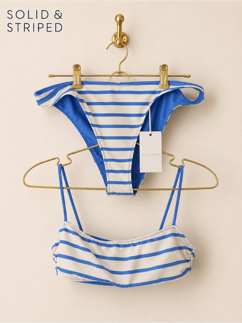 🌊 NWT Solid & Striped Daniela Bikini Set – Sunset Stripe Marina Blue